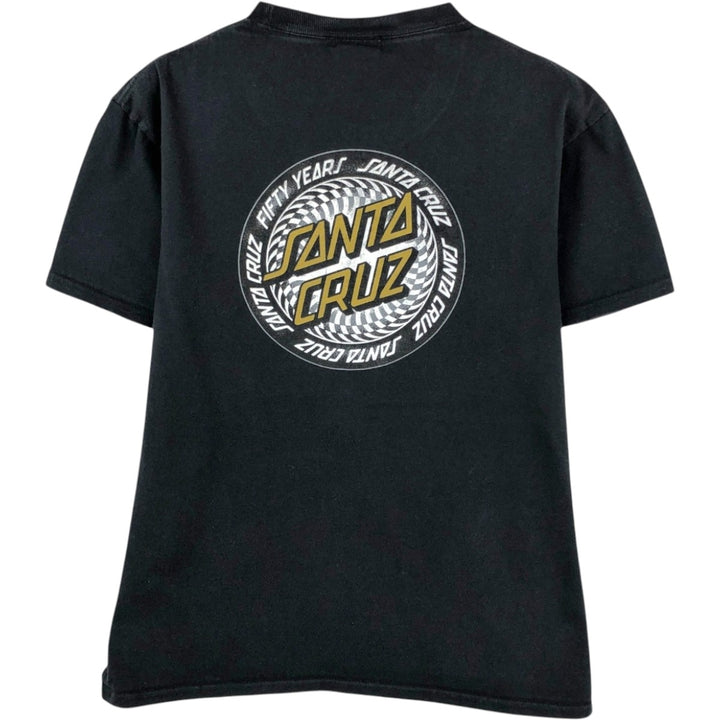 Santa Cruz Back Logo Surf Skate T-Shirt, Women's Size XL (approx.) cotton black type Vintage Second Hand