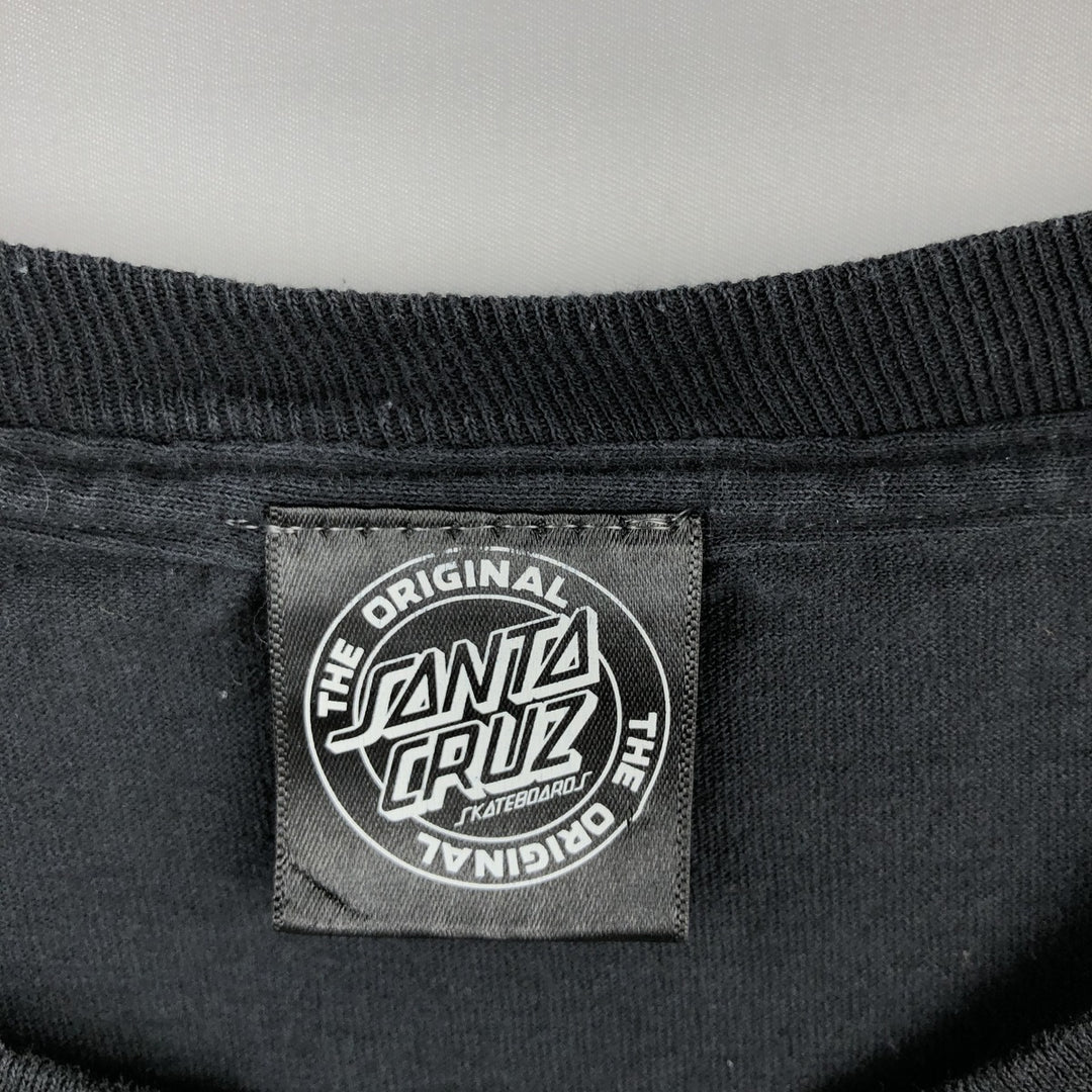 Santa Cruz Back Logo Surf Skate T-Shirt, Women's Size XL (approx.) cotton black type Vintage Second Hand