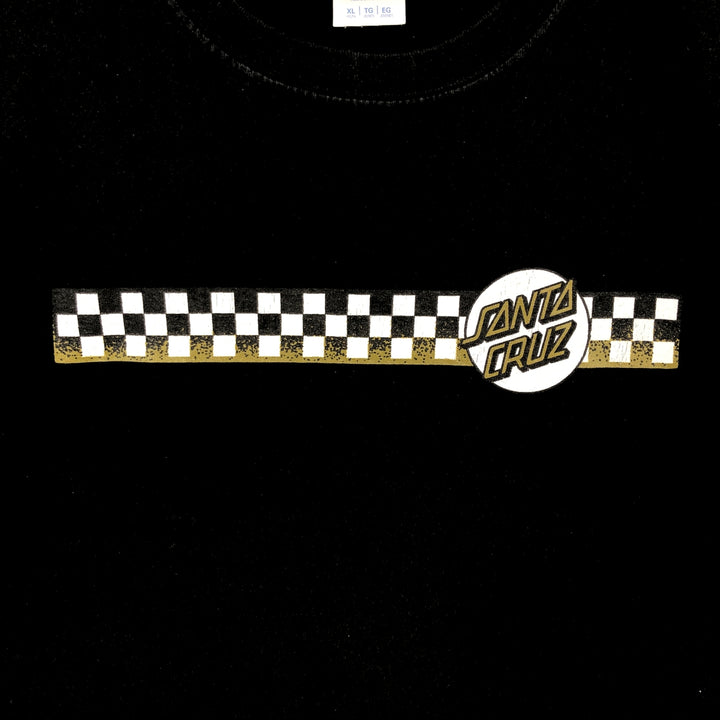 Santa Cruz Back Logo Surf Skate T-Shirt, Women's Size XL (approx.) cotton black type Vintage Second Hand