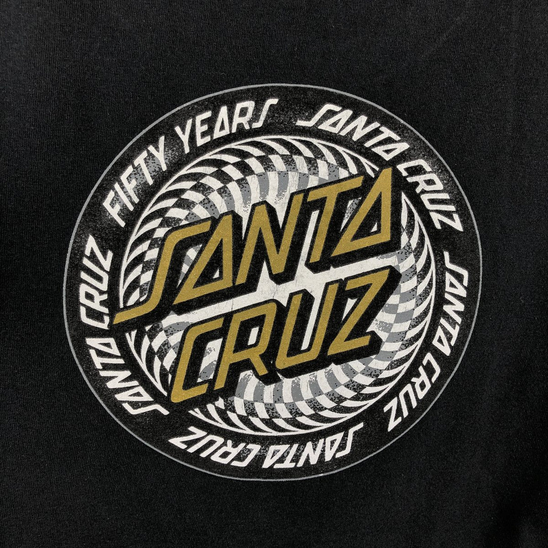 Santa Cruz Back Logo Surf Skate T-Shirt, Women's Size XL (approx.) cotton black type Vintage Second Hand