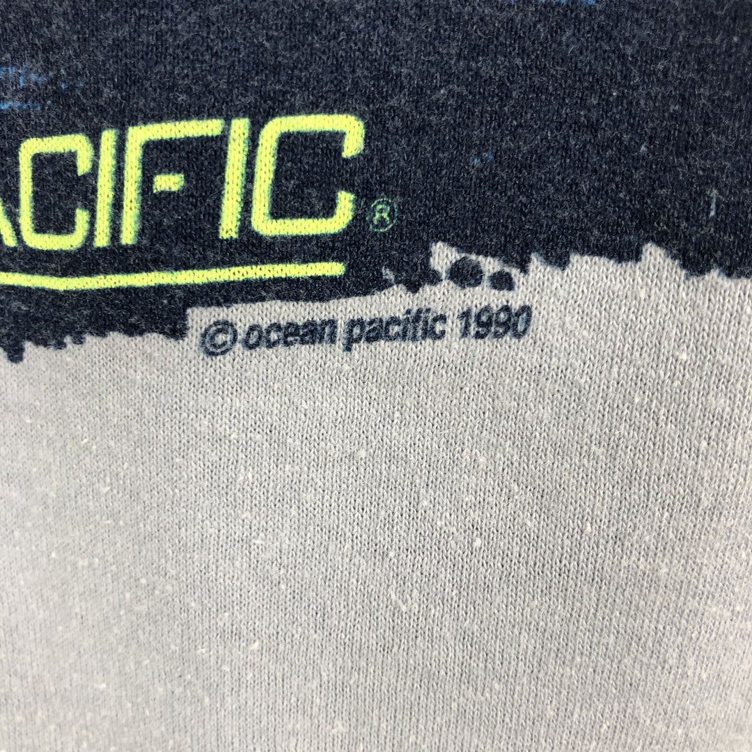 90'S Ocean Pacific Blue Tag Surf Skate T-Shirt, Made in USA, Women's Size M (Equivalent), Vintage cotton gray type Vintage Second Hand