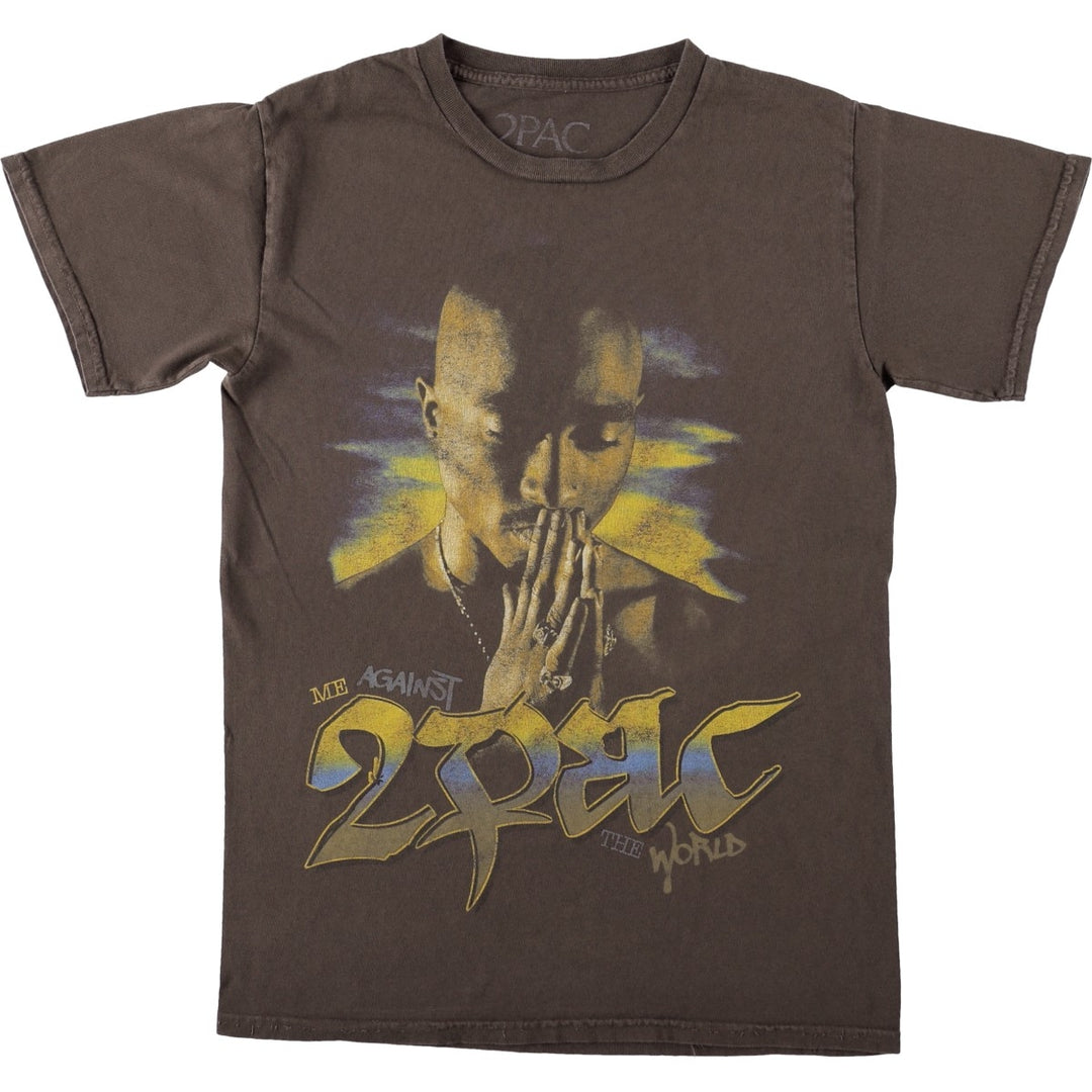 2pac Wrap T-Shirt (Women's Size S) unclear brown type Vintage Second Hand