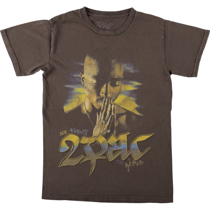 2pac Wrap T-Shirt (Women's Size S) unclear brown type Vintage Second Hand