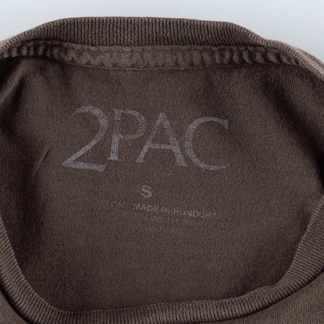 2pac Wrap T-Shirt (Women's Size S) unclear brown type Vintage Second Hand