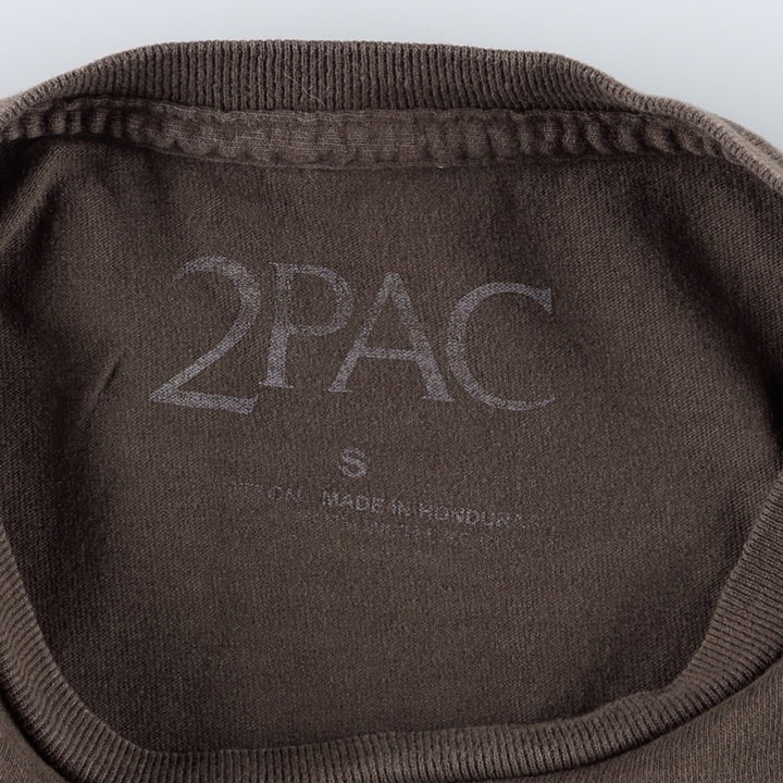 2pac Wrap T-Shirt (Women's Size S) unclear brown type Vintage Second Hand