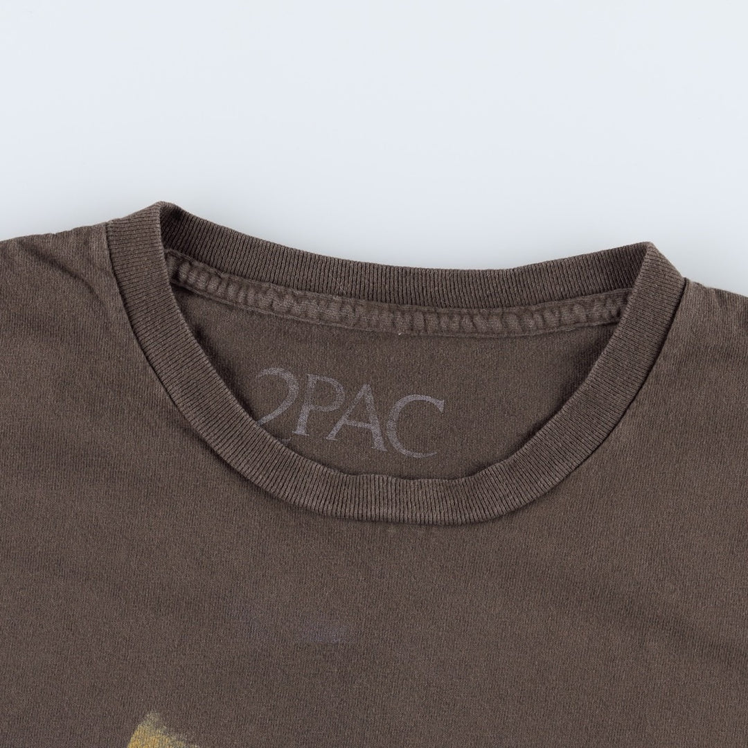 2pac Wrap T-Shirt (Women's Size S) unclear brown type Vintage Second Hand
