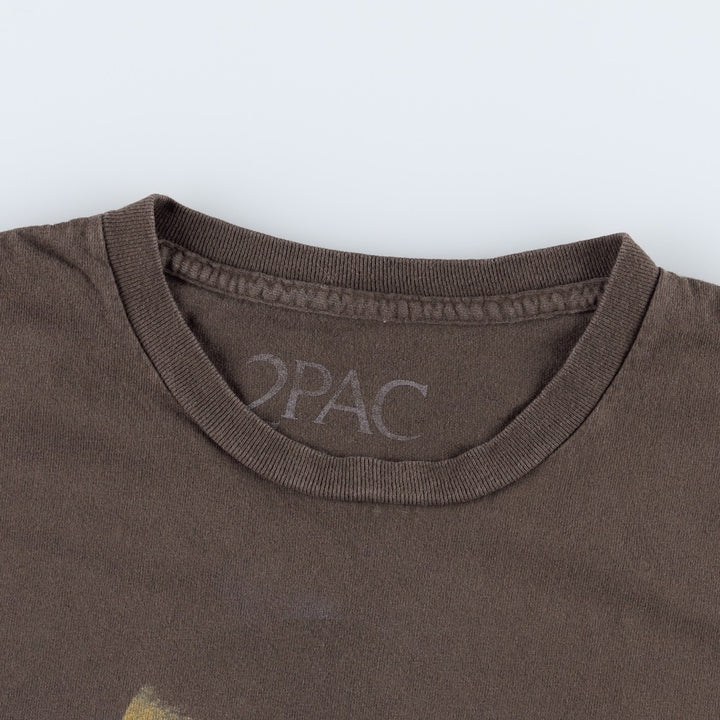 2pac Wrap T-Shirt (Women's Size S) unclear brown type Vintage Second Hand