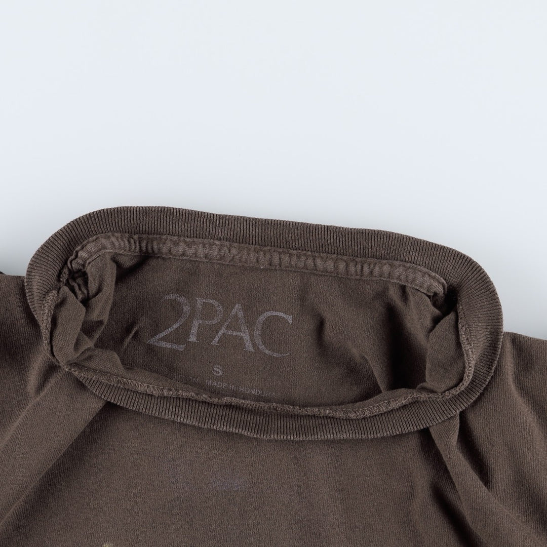 2pac Wrap T-Shirt (Women's Size S) unclear brown type Vintage Second Hand