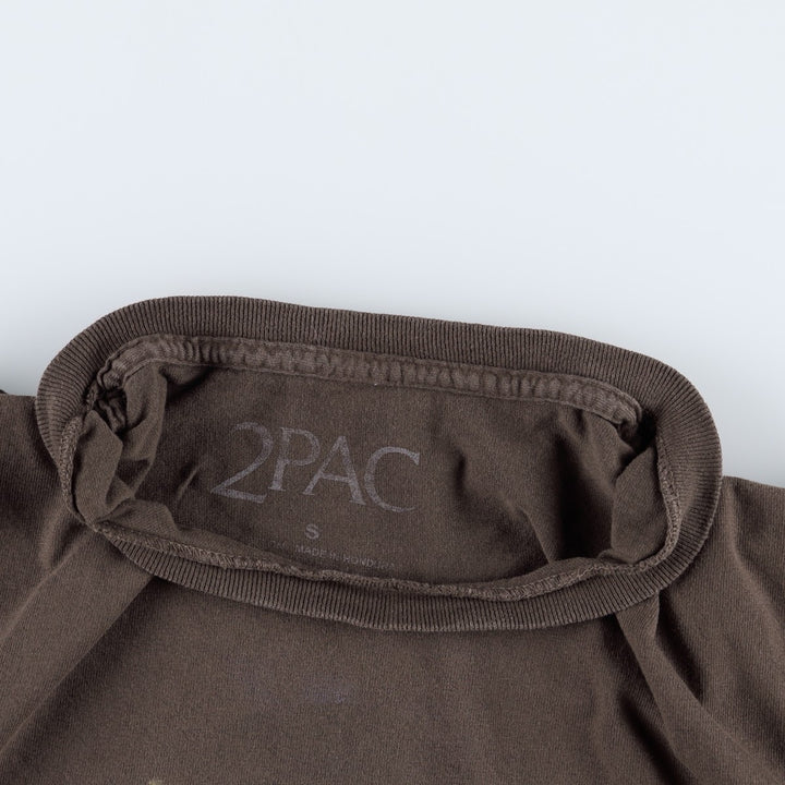 2pac Wrap T-Shirt (Women's Size S) unclear brown type Vintage Second Hand