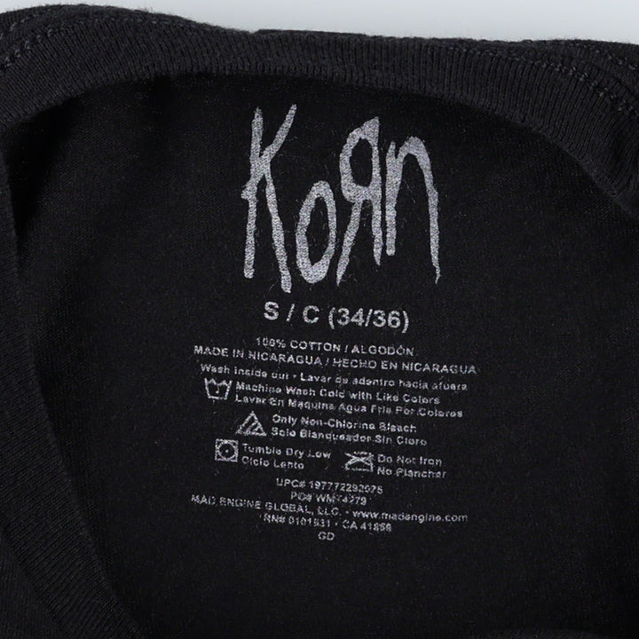KORN band t-shirt, women's size S equivalent. cotton black type Vintage Second Hand