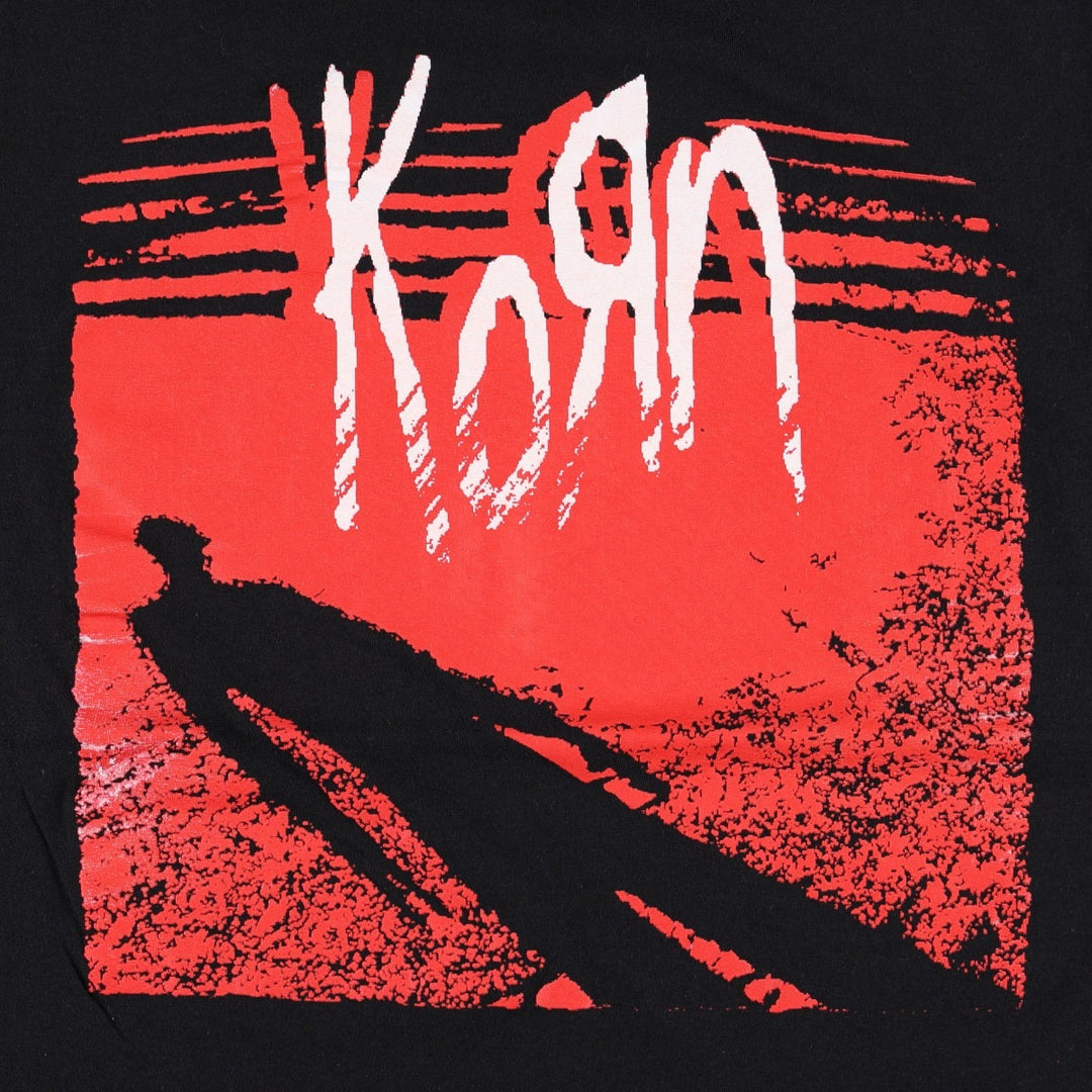 KORN band t-shirt, women's size S equivalent. cotton black type Vintage Second Hand