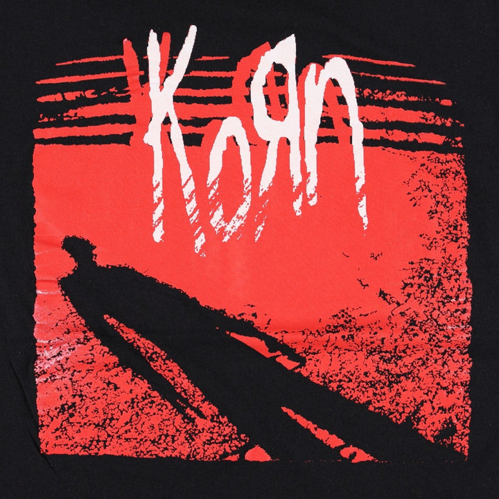 KORN band t-shirt, women's size S equivalent. cotton black type Vintage Second Hand