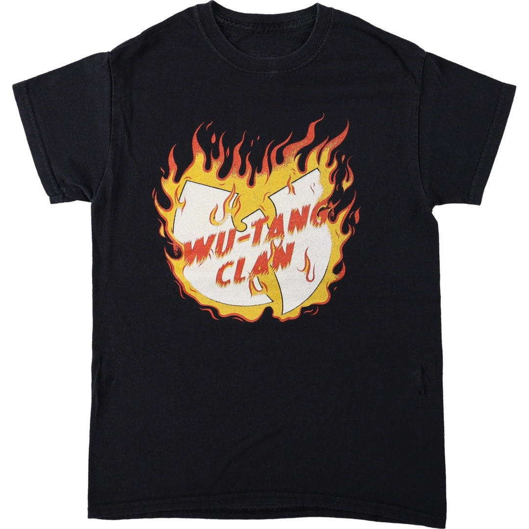 Wu-Tang Clan Fire Pattern Rap T-Shirt (Women's Size S) unclear black type Vintage Second Hand