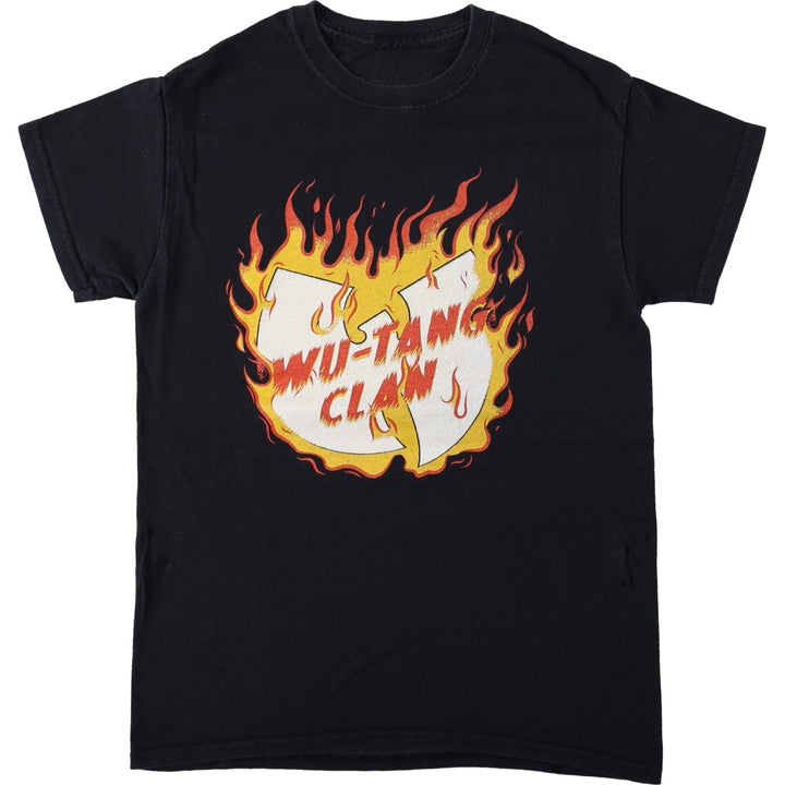 Wu-Tang Clan Fire Pattern Rap T-Shirt (Women's Size S) unclear black type Vintage Second Hand
