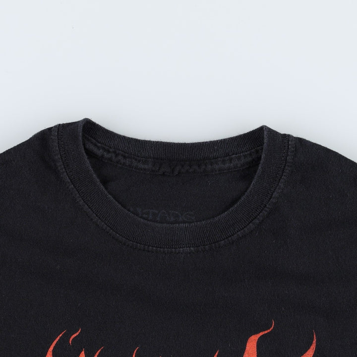 Wu-Tang Clan Fire Pattern Rap T-Shirt (Women's Size S) unclear black type Vintage Second Hand