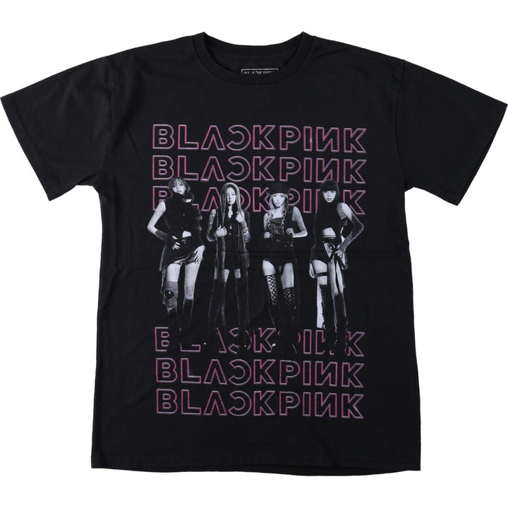 BLACKPINK Blackpink Band T-shirt Band T Women's M size cotton black type Vintage Second Hand