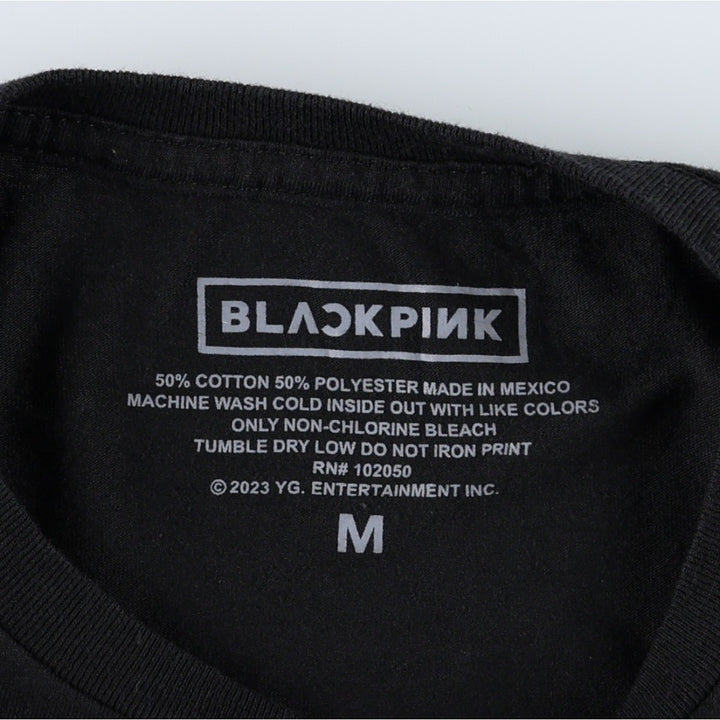 BLACKPINK Blackpink Band T-shirt Band T Women's M size cotton black type Vintage Second Hand