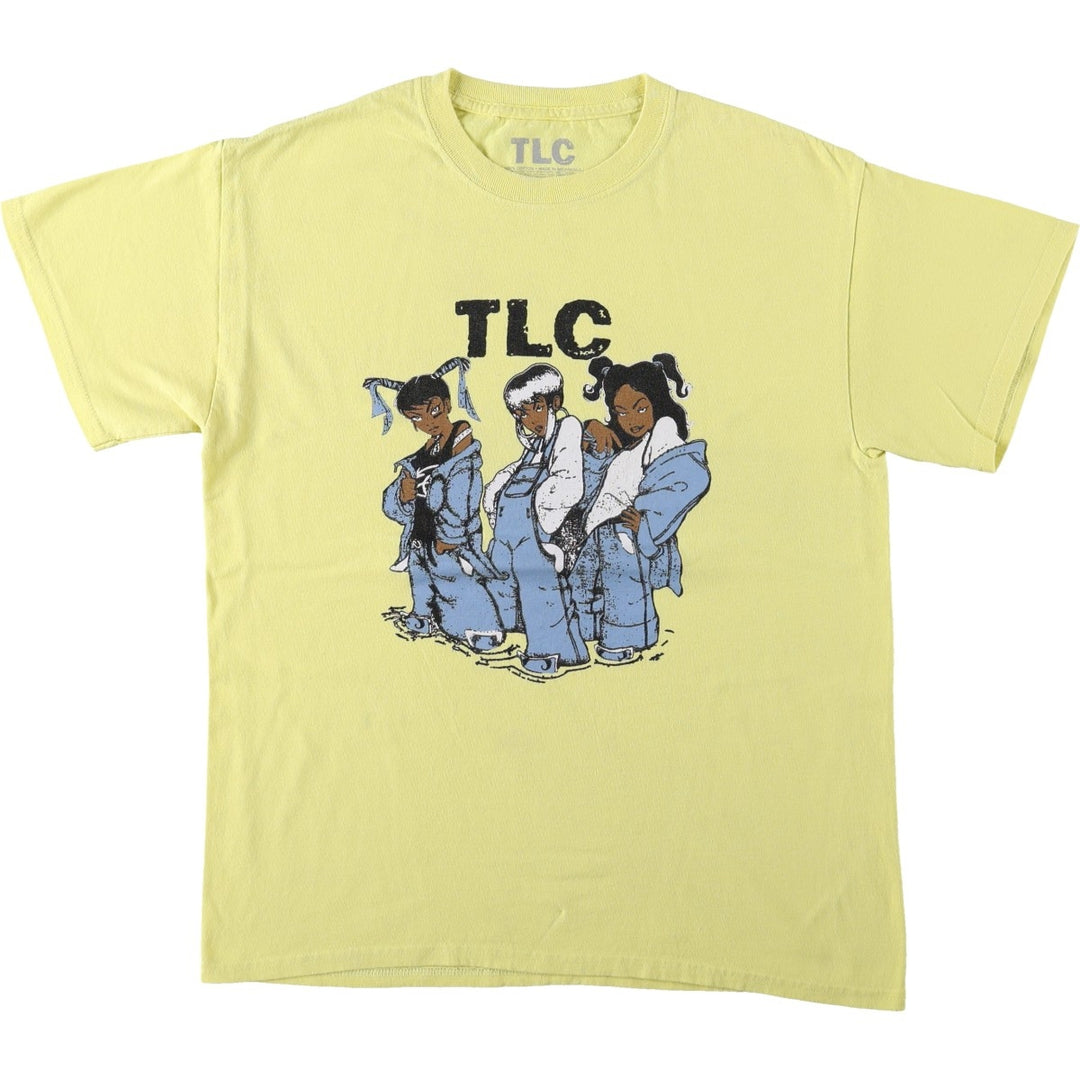 TLC Wrap T-Shirt (Women's Size M) cotton yellow type Vintage Second Hand
