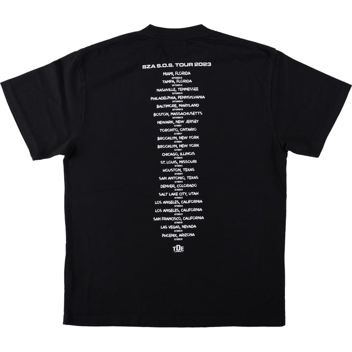 SZA SOS TOUR 2023 Rap T-Shirt (Women's Size M) cotton black type Vintage Second Hand