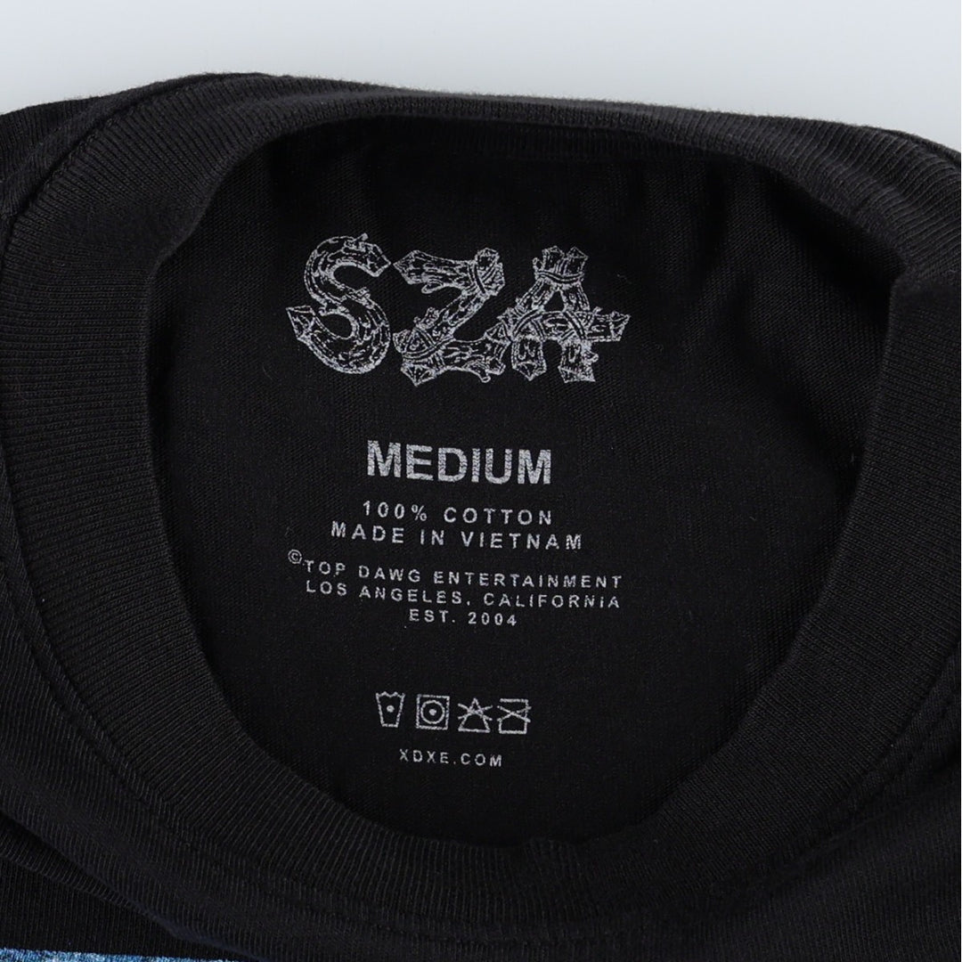 SZA SOS TOUR 2023 Rap T-Shirt (Women's Size M) cotton black type Vintage Second Hand
