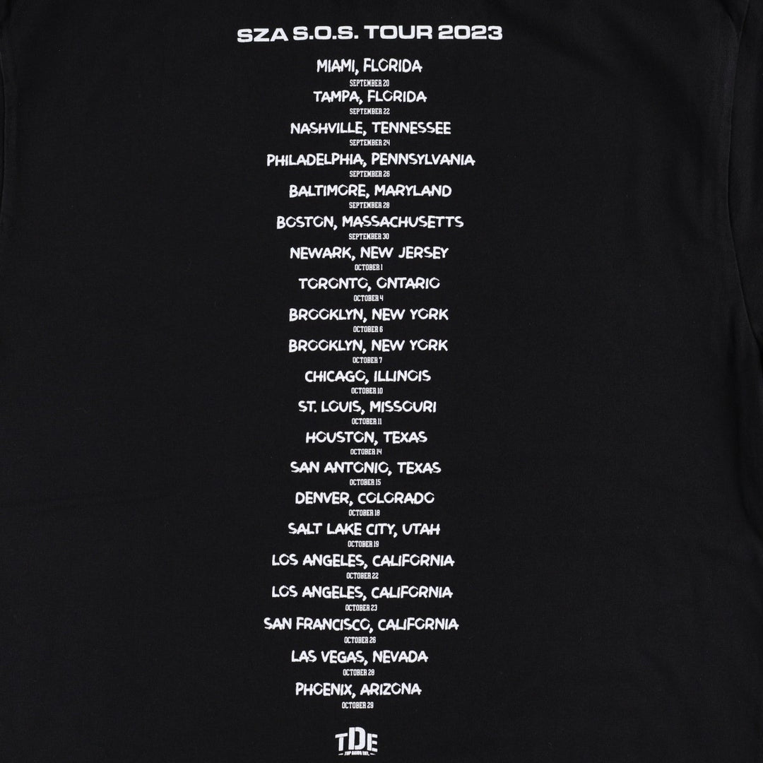 SZA SOS TOUR 2023 Rap T-Shirt (Women's Size M) cotton black type Vintage Second Hand