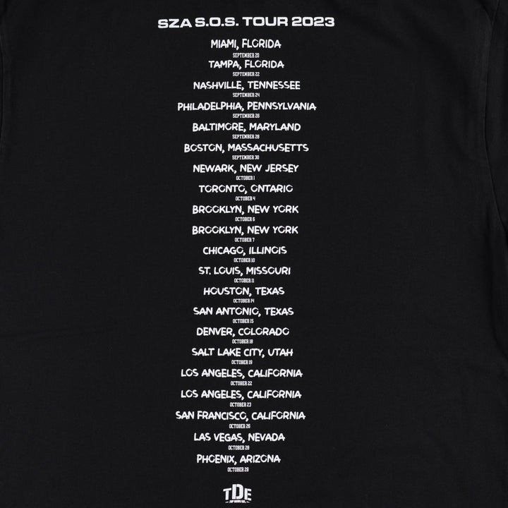SZA SOS TOUR 2023 Rap T-Shirt (Women's Size M) cotton black type Vintage Second Hand