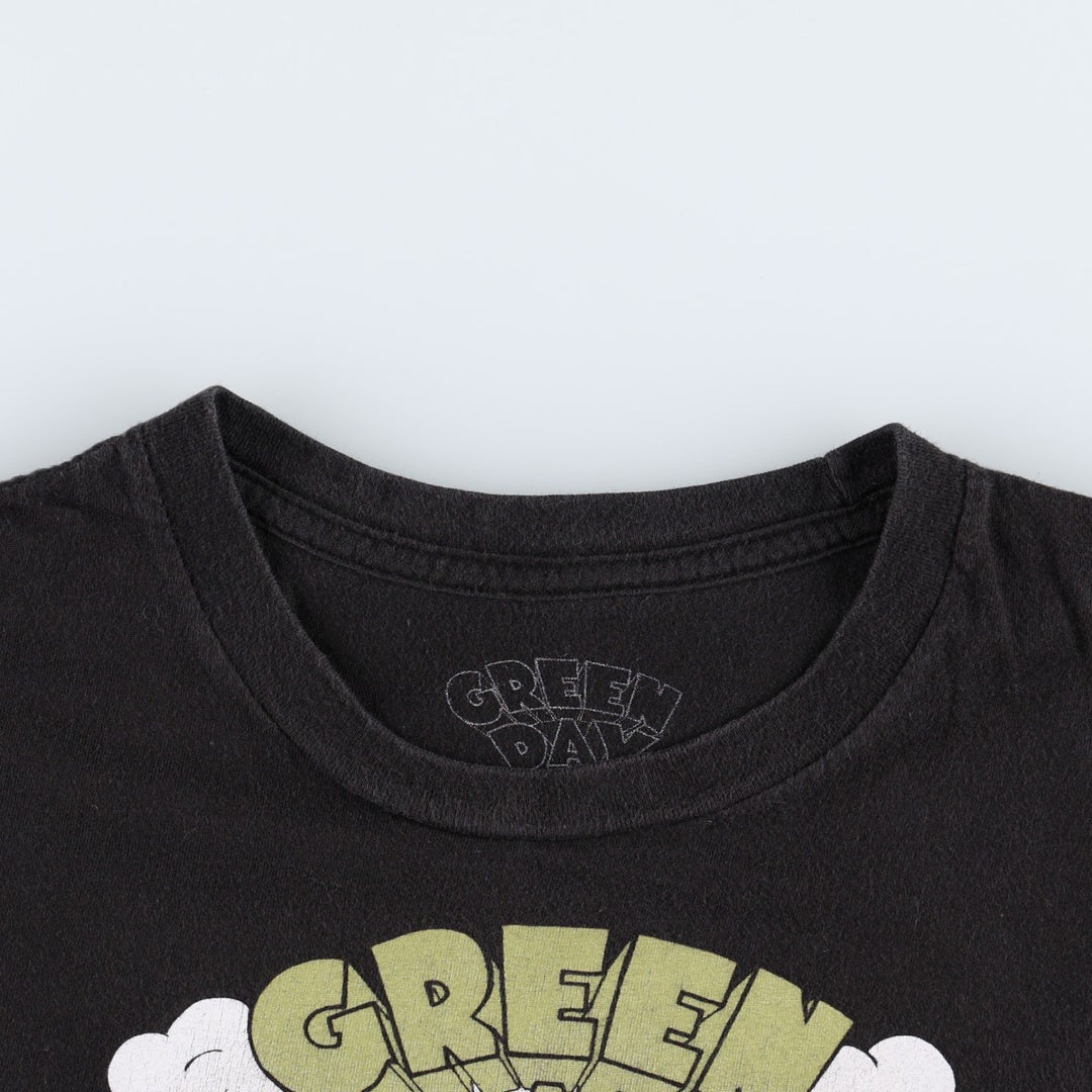 GREEN DAY band t-shirt, women's size S (approx.) cotton black type Vintage Second Hand