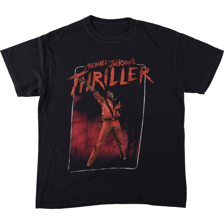 MICHAEL JACKSON Thriller Band T-shirt (Women's size M) unclear black type Vintage Second Hand