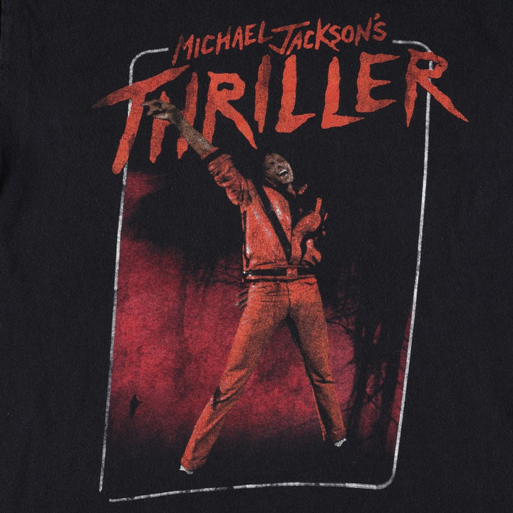 MICHAEL JACKSON Thriller Band T-shirt (Women's size M) unclear black type Vintage Second Hand
