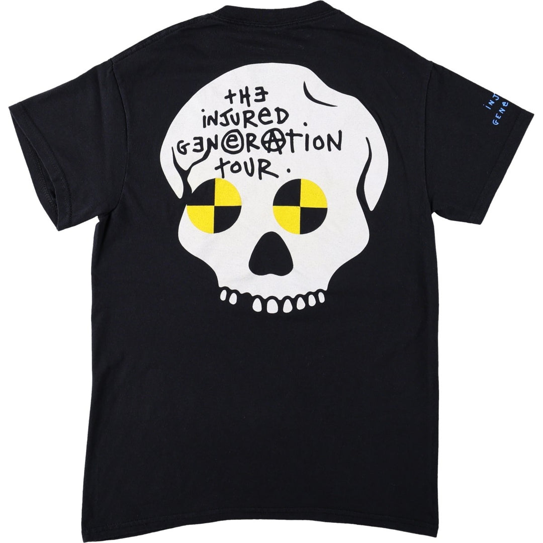 A$AP Rocky sleeve print rap t-shirt, made in USA, women's size S equivalent. unclear black type Vintage Second Hand