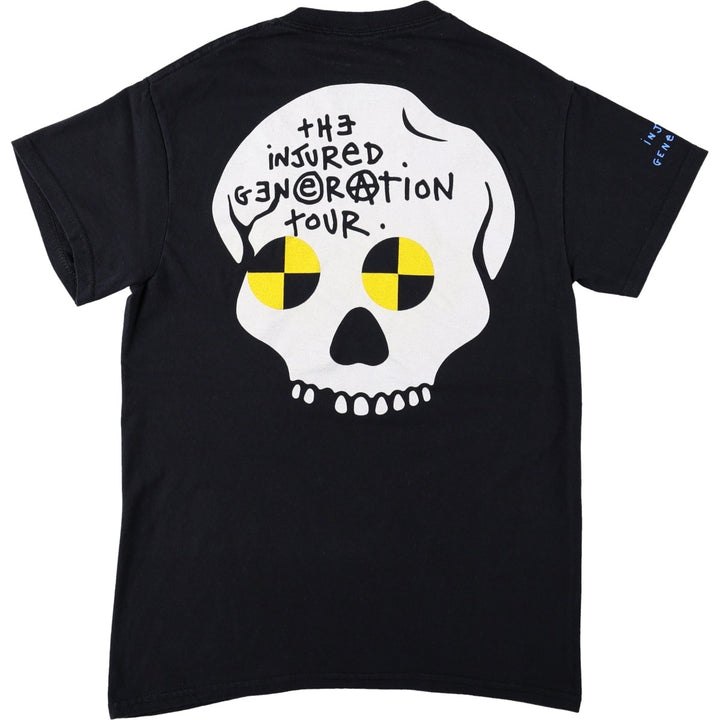 A$AP Rocky sleeve print rap t-shirt, made in USA, women's size S equivalent. unclear black type Vintage Second Hand