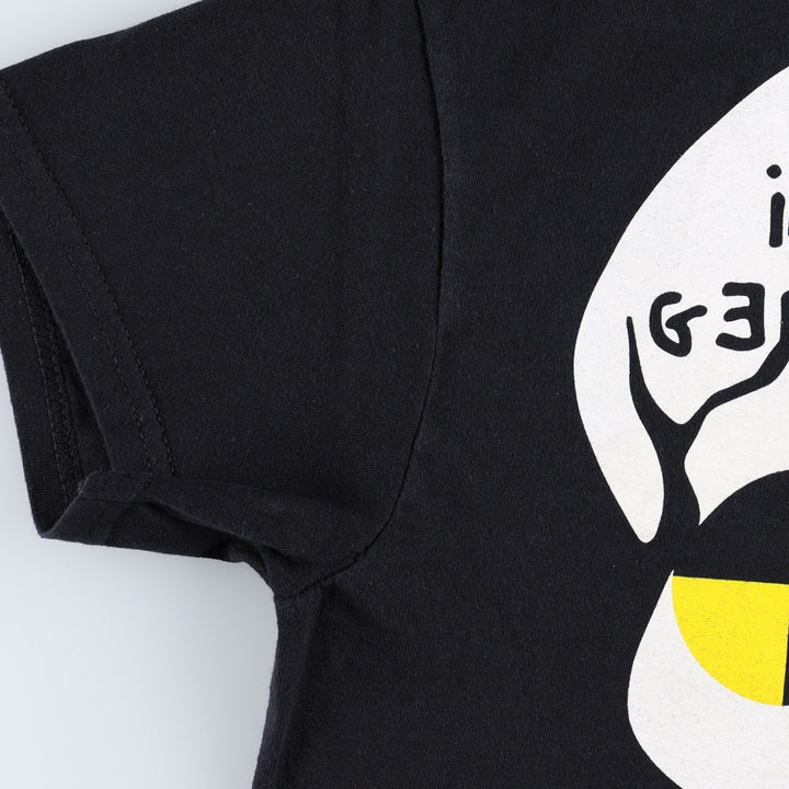 A$AP Rocky sleeve print rap t-shirt, made in USA, women's size S equivalent. unclear black type Vintage Second Hand