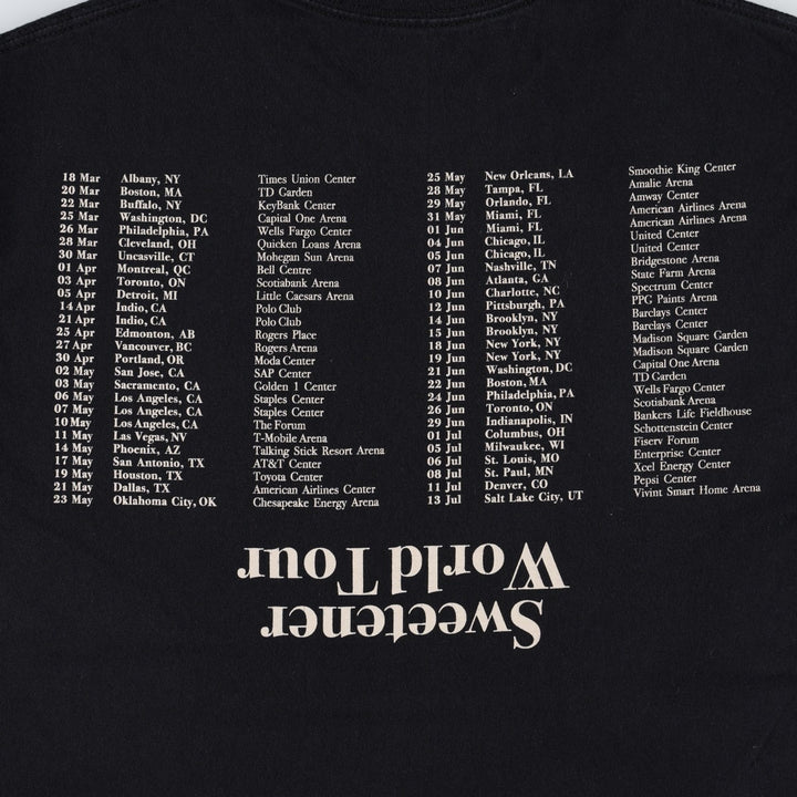 ARIANA GRANDE Sweetner World Tour Band T-shirt (Women's Size M) cotton black type Vintage Second Hand