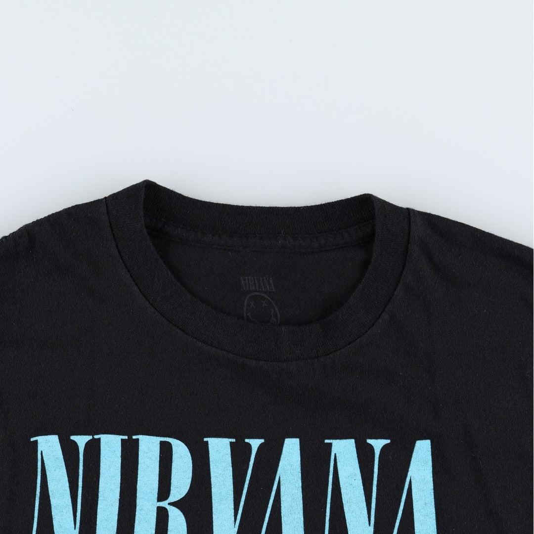 NIRVANA band t-shirt, women's size S (equivalent) cotton black type Vintage Second Hand