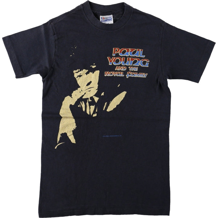 80'S Hanes Paul Young The Royal Family Band T-shirt, Made in USA, Women's Size S (approx.), Vintage cotton black type Vintage Second Hand