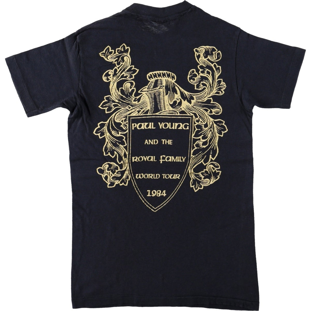 80'S Hanes Paul Young The Royal Family Band T-shirt, Made in USA, Women's Size S (approx.), Vintage cotton black type Vintage Second Hand
