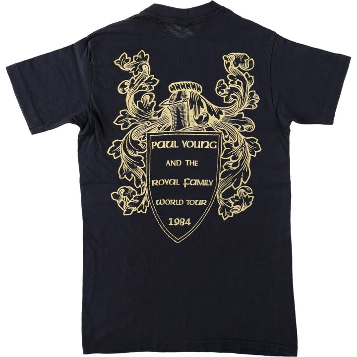 80'S Hanes Paul Young The Royal Family Band T-shirt, Made in USA, Women's Size S (approx.), Vintage cotton black type Vintage Second Hand