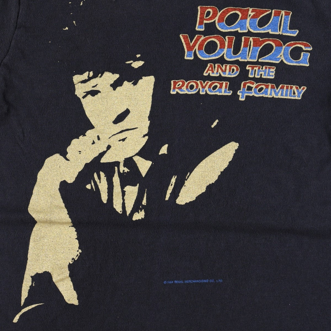 80'S Hanes Paul Young The Royal Family Band T-shirt, Made in USA, Women's Size S (approx.), Vintage cotton black type Vintage Second Hand