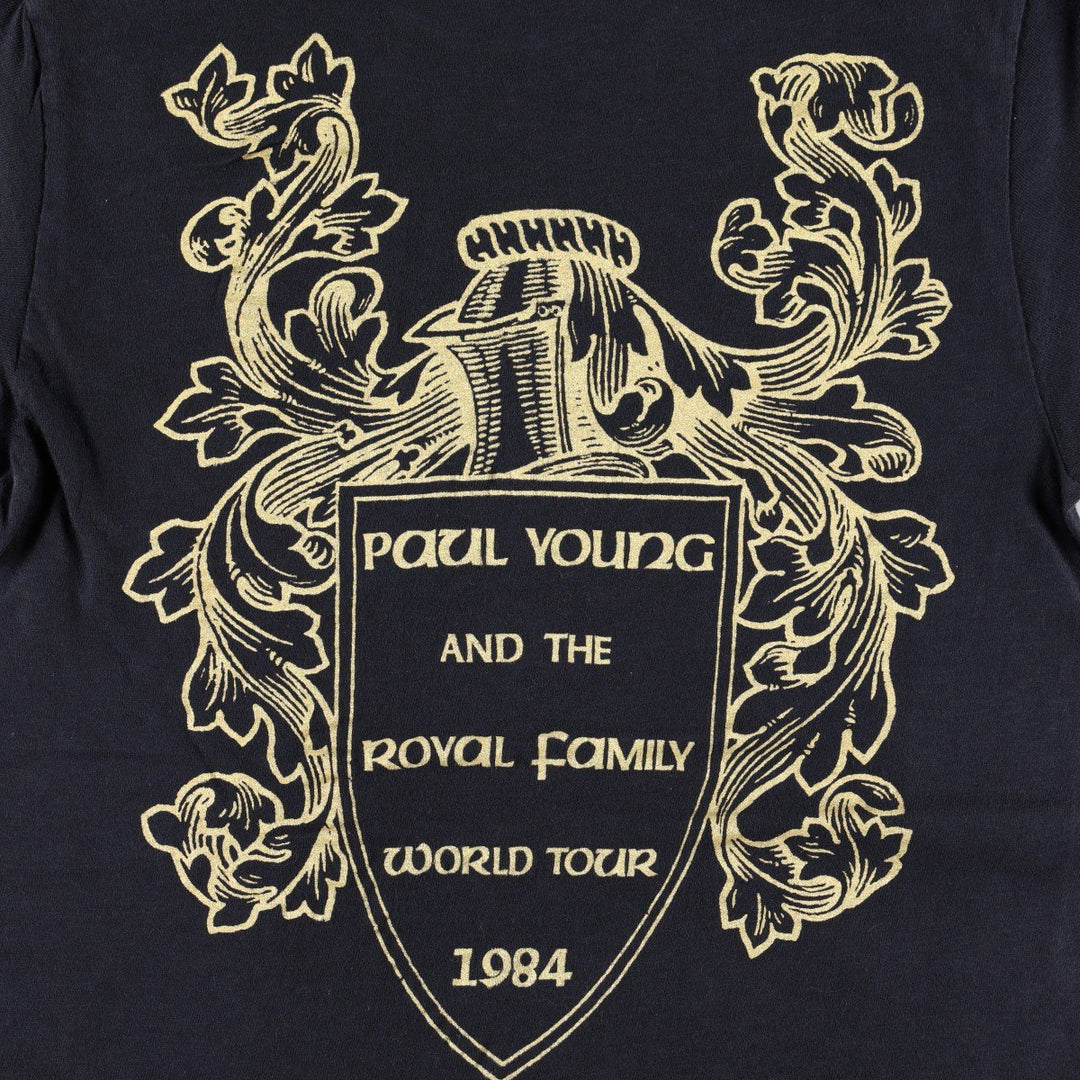 80'S Hanes Paul Young The Royal Family Band T-shirt, Made in USA, Women's Size S (approx.), Vintage cotton black type Vintage Second Hand