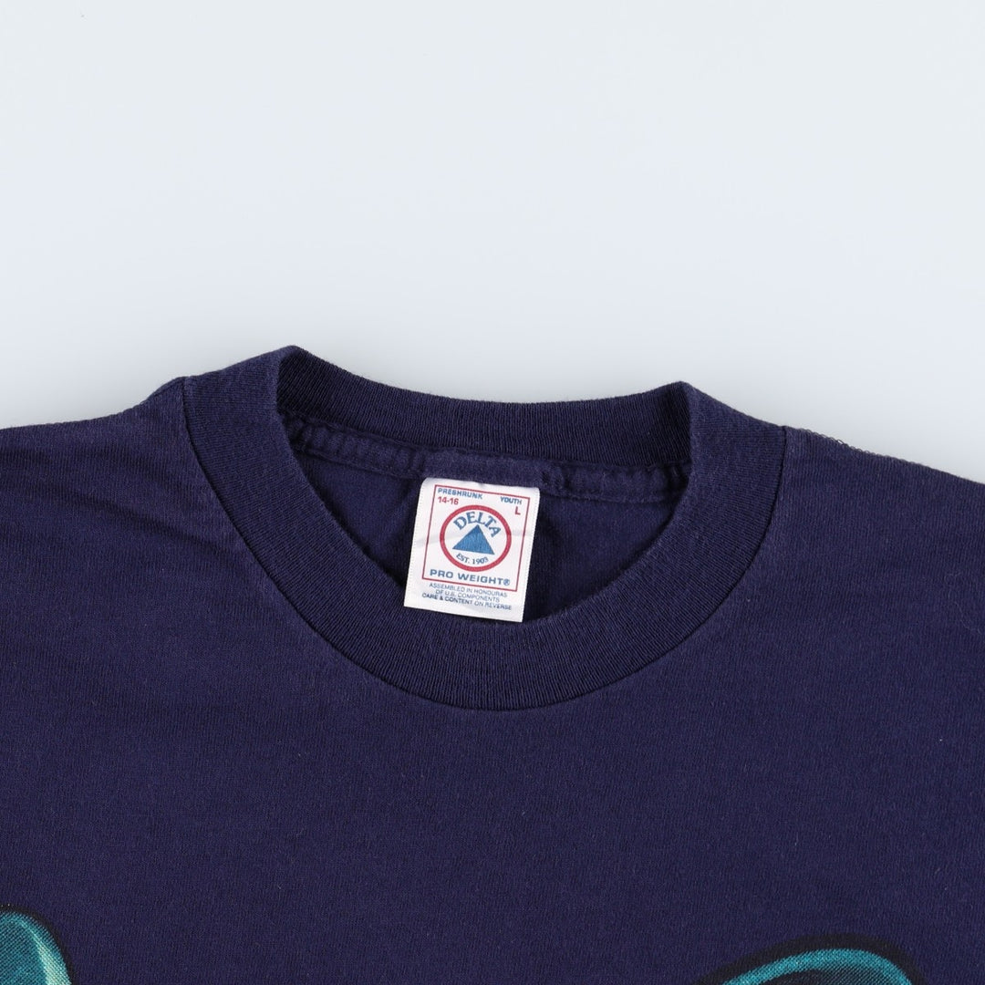 90'S Delta Looney Tunes Tasmanian Devil MLB Seattle Mariners Character Print T-Shirt (Women's Size L) cotton navy blue type Vintage Second Hand