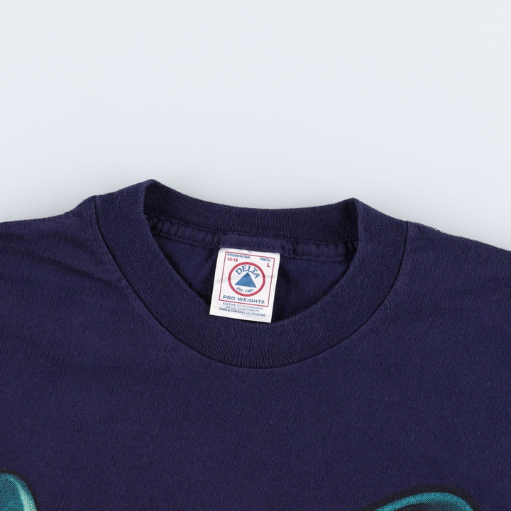 90'S Delta Looney Tunes Tasmanian Devil MLB Seattle Mariners Character Print T-Shirt (Women's Size L) cotton navy blue type Vintage Second Hand