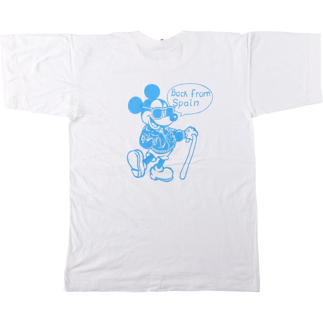~90'S Golden ANCHOR MICKEY MOUSE Mickey Mouse Character Print T-Shirt, Men's Size M (Equivalent), Vintage cotton white type Vintage Second Hand