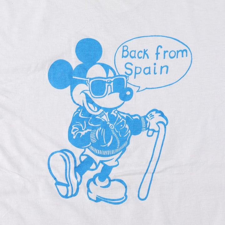 ~90'S Golden ANCHOR MICKEY MOUSE Mickey Mouse Character Print T-Shirt, Men's Size M (Equivalent), Vintage cotton white type Vintage Second Hand
