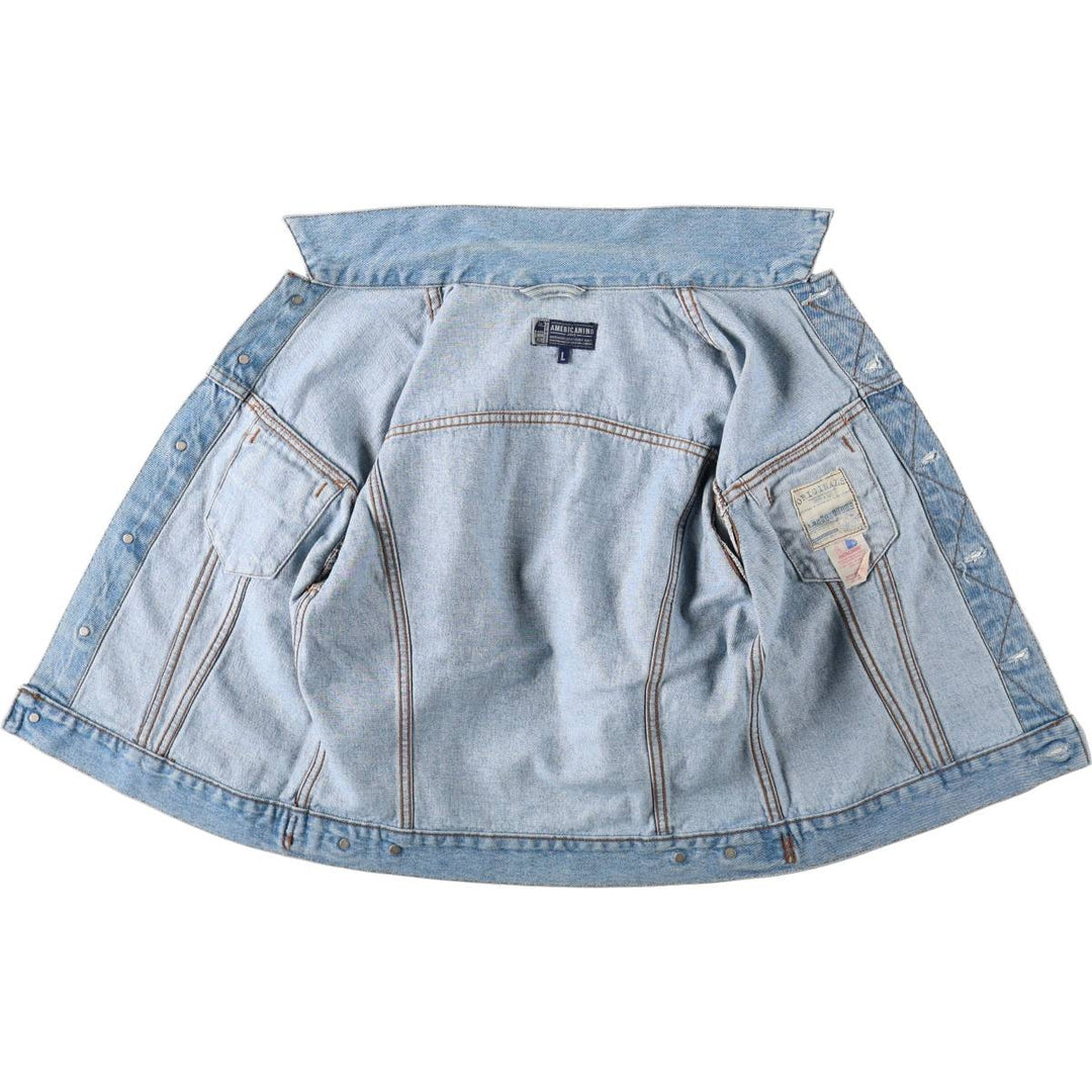 AMERICANINO Denim Jacket (Women's Size L) cotton blue type Vintage Second Hand
