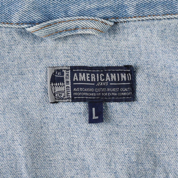 AMERICANINO Denim Jacket (Women's Size L) cotton blue type Vintage Second Hand