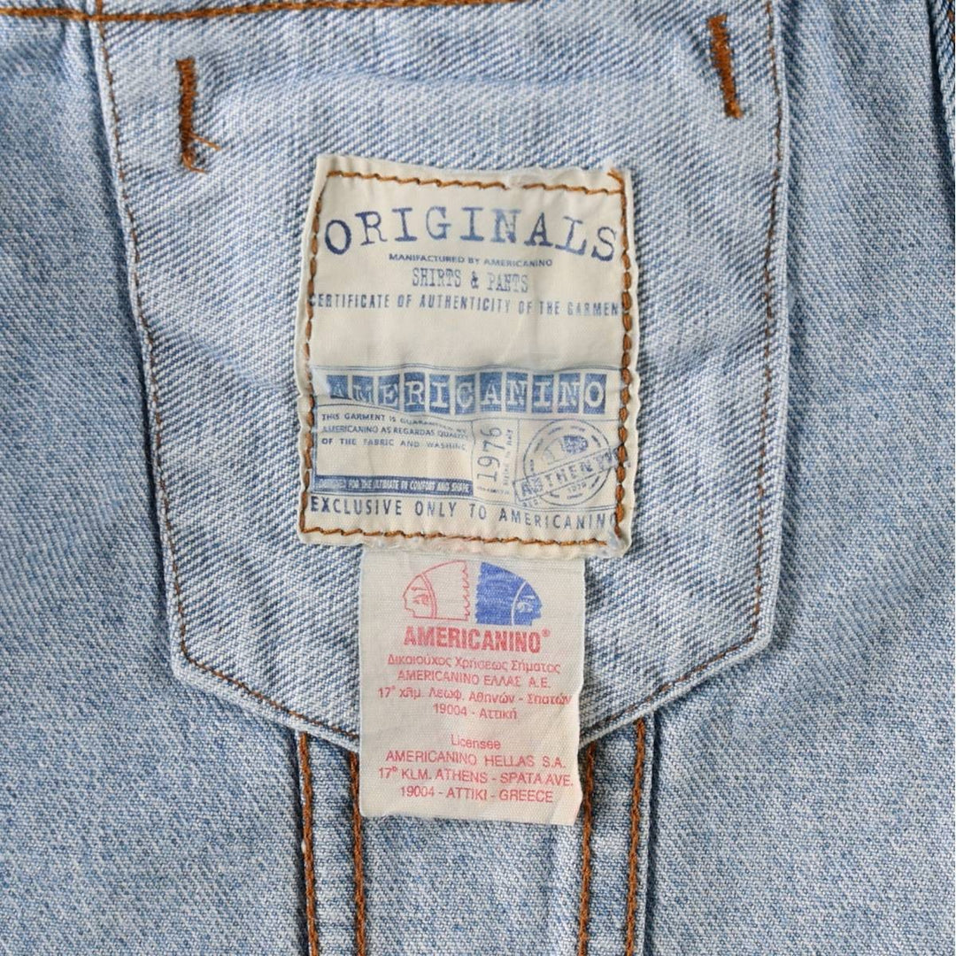 AMERICANINO Denim Jacket (Women's Size L) cotton blue type Vintage Second Hand