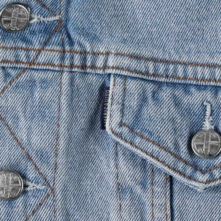 AMERICANINO Denim Jacket (Women's Size L) cotton blue type Vintage Second Hand