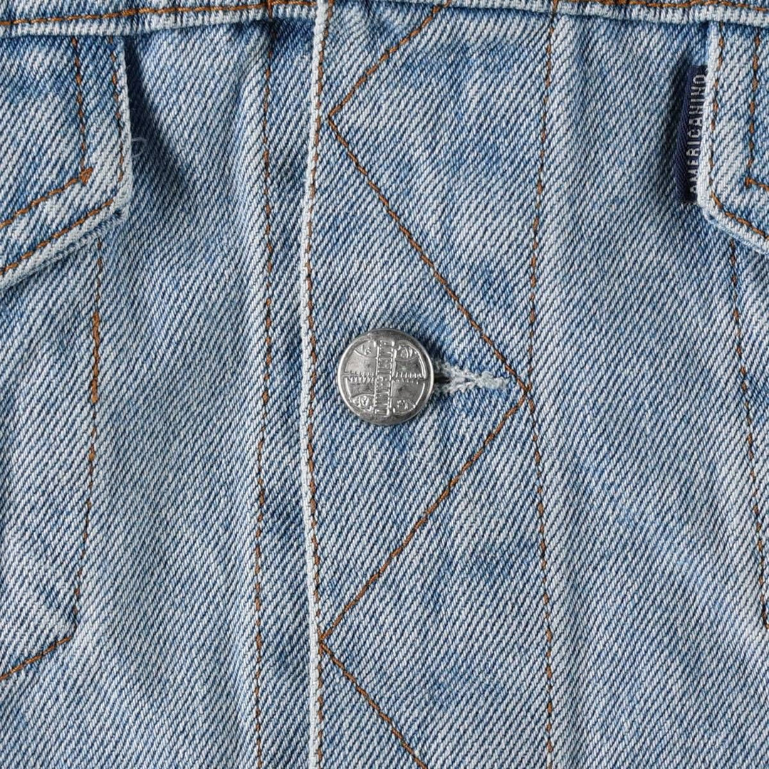 AMERICANINO Denim Jacket (Women's Size L) cotton blue type Vintage Second Hand