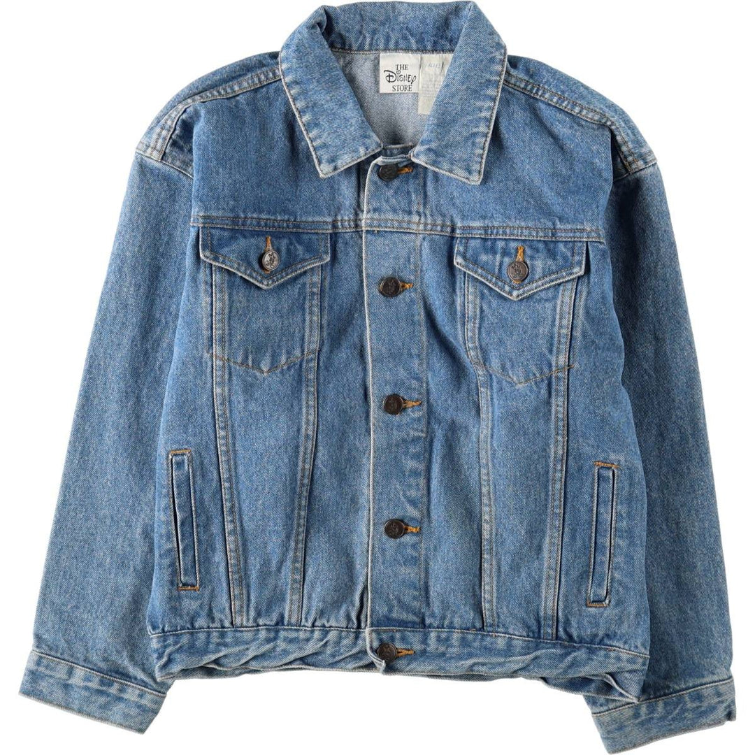 90'S Disney Character Denim Jacket (Women's Size L equivalent) Vintage cotton blue type Vintage Second Hand