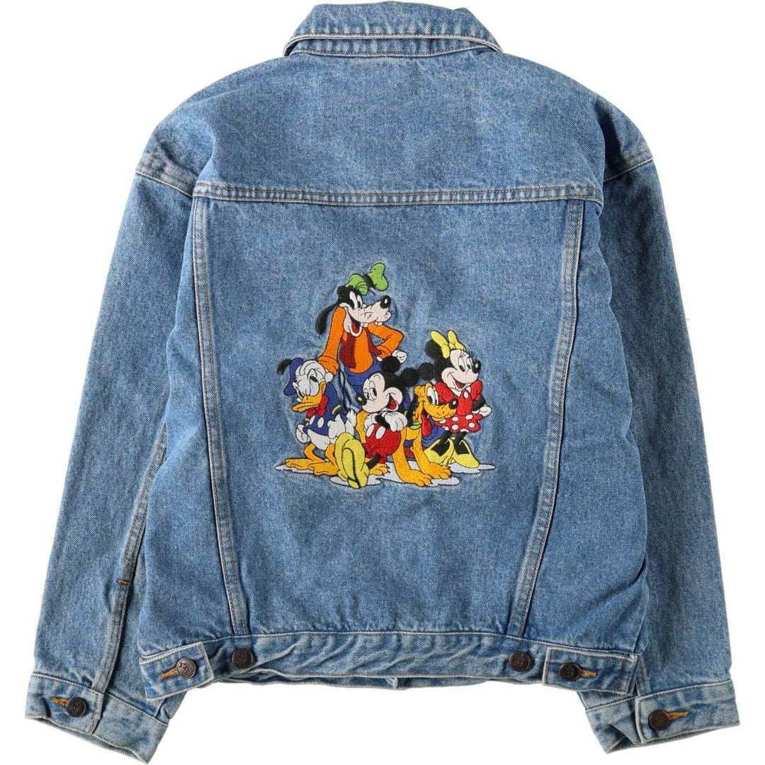 90'S Disney Character Denim Jacket (Women's Size L equivalent) Vintage cotton blue type Vintage Second Hand